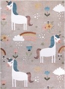 Dywany Łuszczów, AKCIA: 240x330 cm Detský kusový koberec Fun Unicorn with rainbow beige, béžová, detská izba