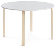 Stôl ELTON, Ø 1200x710 mm, laminát - biela, breza