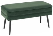 Halmar Prešívaná lavica s úložným priestorom VELVA 37x78 cm zelená/čierna HA0070