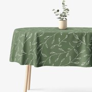 Goldea oválny obrus 100% bavlnené plátno - čajové lístky 120 x 160 cm