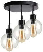 BERGE LED závesné nastaviteľné stropné svietidlo 3xE27 - priehľadná guľa