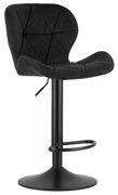 Barová stolička WEST zamatová, čierna (čierna noha)