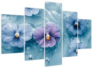 Obraz - Fialky vo vode (150x105 cm)