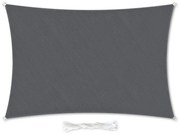Obdĺžniková slnečná clona, 5 x 7 m, s upevňovacími okami, polyester, priedušná