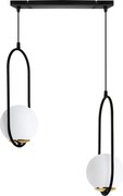 Závesné svietidlo Florence, 2x biele sklenené tienidlo, b/g, UI