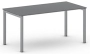 Rokovací kancelársky stôl PRIMO SQUARE, 160x80 cm, sivostrieborná podnož, grafit