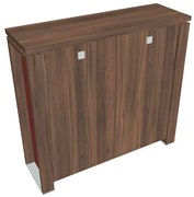 Stredná skriňa Verno+ S 140 x 46 x 130 cm, orech / červená