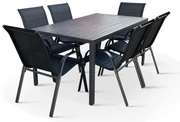 Záhradný jedálenský set Viking L + 6x kovová stolička Ramada