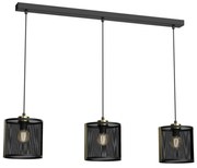 Luster na lanku KAGA 3xE27/60W/230V čierna/zlatá