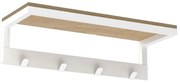 Nástenný vešiak na uteráky s poličkou 10x40 cm biela