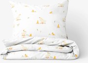 Goldea veľkonočné bavlnené posteľné obliečky - kačice 140 x 200 a 70 x 90 cm