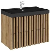 Kúpeľňová skrinka s umývadlom SAT Delano 80x46 cm dub mat DELANO80ZDCUMB