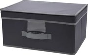 Úložný box s vekom 39x29 cm, tmavo šedá látka%