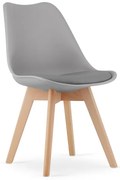 Jedálenská stolička MARK - sivá (hnedé nohy)