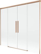 Mexen Rox, 2-krídlová posuvná vaňová zástena 170 x 150 cm, 8mm číre sklo, medený matný profil, 8C9-170-002-65-00