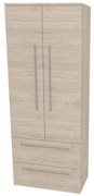Mereo Bino, kúpeľňová skrinka vysoká 163 cm, dvojitá, Multidecor, Light Rock Hickory, MER-CN699LRH1