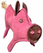 PafDog Prasiatko Pinky hračka pre psov z kože a juty, 28 cm