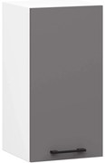 Závěsná kuchyňská skříňka OLIVIE 30x58 cm matná bílá/matná grafitově šedá