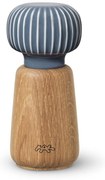 Mlynček z dubového dreva na korenie s antracitovým detailom z porcelánu Kähler Design Hammershoi, výška 13 cm