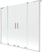 Mexen Velar L Duo, 2-krídlová posuvná vaňová zástena 170 x 150 cm, 8mm číre sklo, brúsená oceľ, 896-170-003-02-97