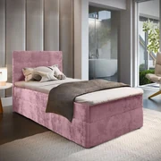 Čalúnená posteľ boxspring GLORIEN VELVET 90x200 cm ružová Matrac: Matrac Bonell pružinový