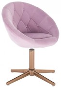LuxuryForm DESIGN Kreslo VERA VELUR na zlatom kríži - levanduľa