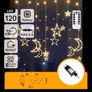 Aigostar - LED vonkajšia vianočná reťaz 120xLED/6W/230V/8 funkcií 3x0,6m IP44 teplá bielaDO