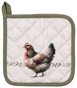 Béžová chňapka - podložka so sliepočkami Barnyard Chicken - 20*20 cm