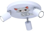 Detské bodové svietidlo FUN 3xGU10/8W/230V modrá/mačka