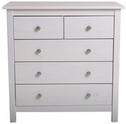 Biela vysoká komoda z borovicového dreva 79x80 cm Berna – Marckeric