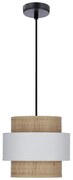 Závesné svietidlo s ratanovým tienidlom v bielo-prírodnej farbe ø 20 cm Rattan – Candellux Lighting