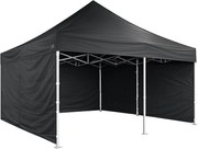 Rozkladací stan 5x5m - hliníkový hexagon profi, Čierna