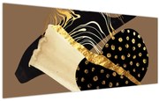 Obraz - Abstrakcia golden brown N⁰1 (120x50 cm)