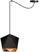 Závesné svietidlo Diamond Gold Spider, 1x čierne/zlaté textilné tienidlo