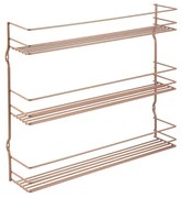 Nástenný regál na koreničky s 3 policami v medenej farbe Metaltex