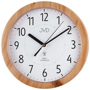 Rádiom riadené nástenné hodiny JVD RH612.7 (25 cm) – imitácia dreva