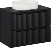 Comad Kúpeľňová skrinka s doskovým umývadlom SET-NOB B BLACK 80 čierna mat