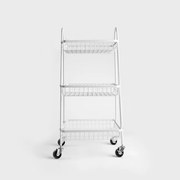 Kovová polica na kolieskach CARINN biela 896472