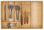 5Five® Organizér na príbory, bambusový príborník s priestorom na nože TIROIR, 58 x 38 cm