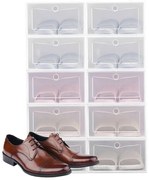 Úložné boxy na topánky OSLO biele (10 ks)