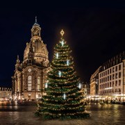DECOLED LED svetelná súprava pre vianočné stromčeky vysoké 15-17 m, teplá biela s padajúcim snehom