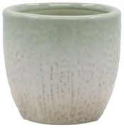 Béžovo-tyrkysový obal na kvetináč so vzorom Fayence - Ø 12*11 cm