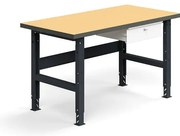 Dielenský stôl TRUST, so zásuvkou, 1500x760mm, 300 kg, tvrdená doska