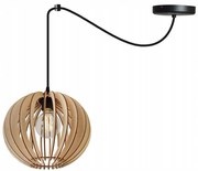 Závesné svietidlo Timber Spider 2, 1x drevené tienidlo