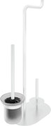 Deante Silia, 3-funkčný držiak pre toaletný papier a WC kefu, biela matná, DEA-ADI_A732