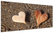 Obraz - Drevené srdiečka (120x50 cm)
