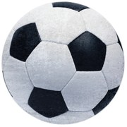 Dywany Łuszczów, Detský kusový koberec Bambino 2139 Football, 160x160 (priemer) kruh, čiernobiela, detská izba