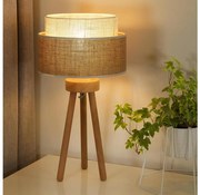 Duolla - Stolná lampa YUTE BOHO 1xE27/15W/230V pr. 25 cm hnedá/krémová