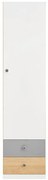 Skriňa Pixel 1D PX4 sušienkový dub / biely lux / sivý