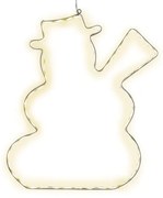 Závesná svietiaca LED dekorácia Star Trading Lumiwall Snowman, výška 50 cm